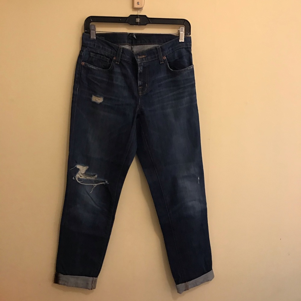 Jbrand distressed boyfriend jeans